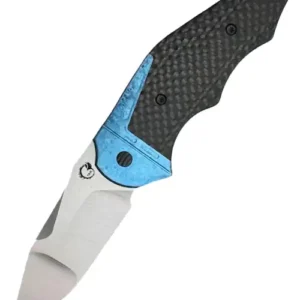 GTC Cabot - Carbon Fiber, Crystallized Blue Titanium Accent, S90V Blade