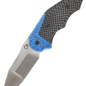 GTC Cabot - Carbon Fiber, Crystallized Blue Titanium Accent, S90V Blade