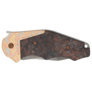 Alternative view of GTC Cabot - Mokume, Copper Dark Matter Fat Carbon, S90V Blade